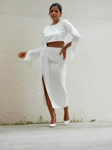 Women Two-Piece Outfits - 白色 - 查看 4