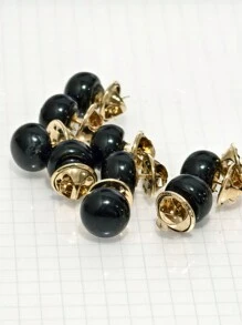 1 pieza Herramienta de botón antideslizante y delicada para broche de verano Nuevo estilo Pasador de hebilla Fijador de ropa para mujer Broche de chal Botón oculto - Negro - Ver 3