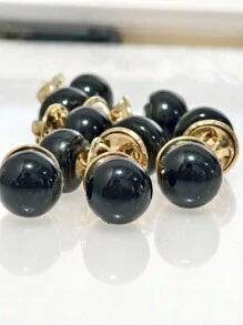 1 pieza Herramienta de botón antideslizante y delicada para broche de verano Nuevo estilo Pasador de hebilla Fijador de ropa para mujer Broche de chal Botón oculto - Negro - Ver 5