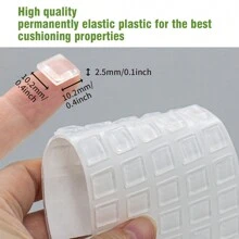 45入組透明方形自粘式橡膠緩衝墊,隔音、緩震,適用於廚房櫥櫃、畫框、櫥櫃、抽屜 - 無色 - 查看 2
