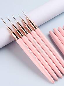 5Pcs Nail Art Liner Brushes Set Elongated Lines Striping Drawing UV Gel Painting Nail Design Pen Professional Manicure Tool - Multicolor - View 3