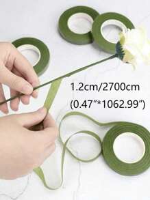 3pcs Flower Tape Handmade DIY Simulation Flower Pole Paper Wrap Tape Paper Tape Sugar Flower Pole Wrap Tape - Green - View 4