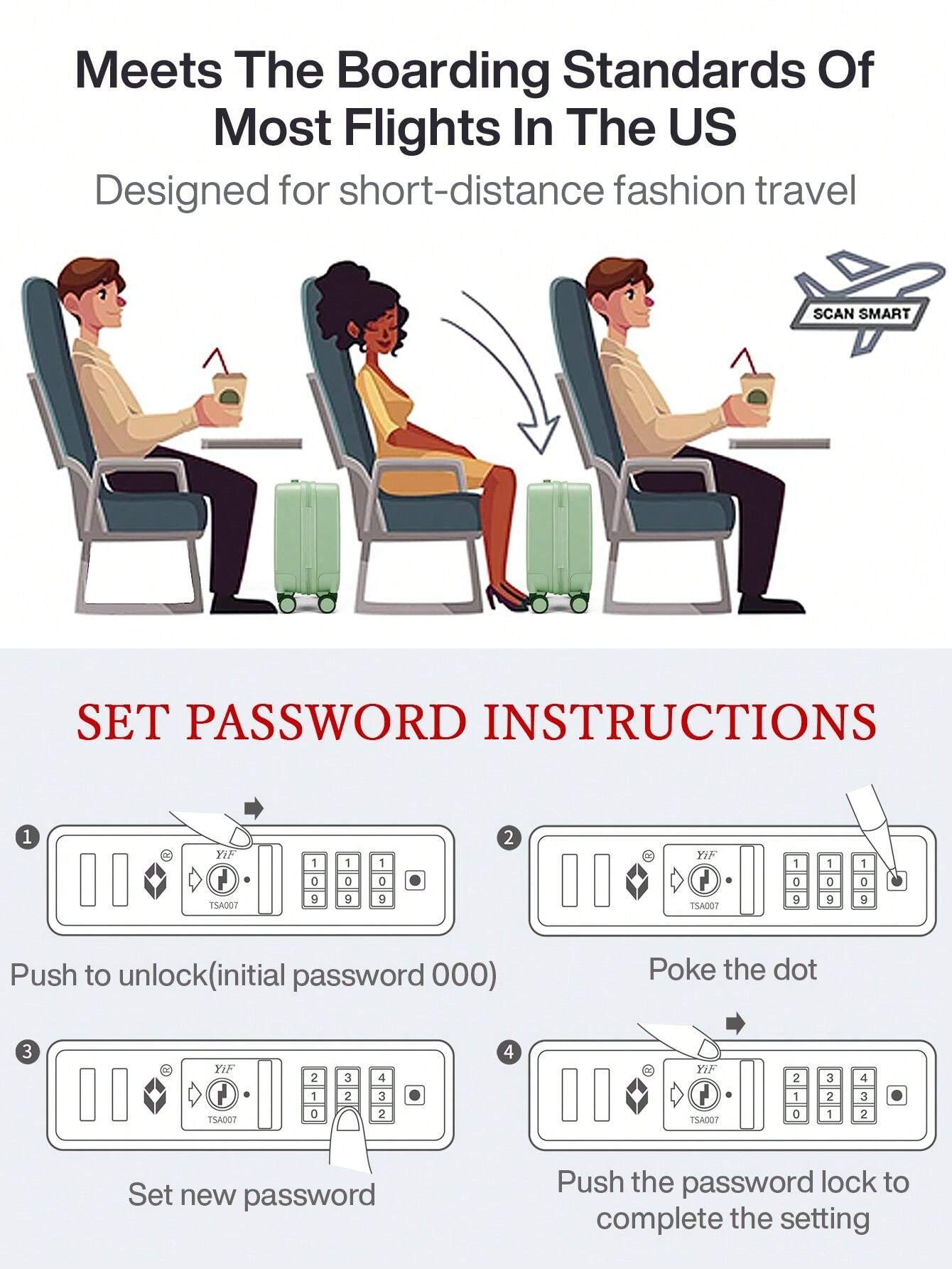 16 Inch Trolley Suitcase Hardshell Carry On Luggage Lightweight