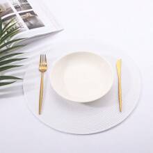 1pc Round Braided Placemats, Table Mats For Dining Tables, Woven Washable Non-Slip Place Mats For Decoration Picnic Blanket - Multicolor - View 4