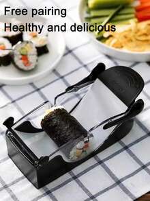 包含海苔壽司米模具,壽司卷墊和壽司帷幕的韓國壽司製作diy工具套裝 - 黑與白 - 查看 3