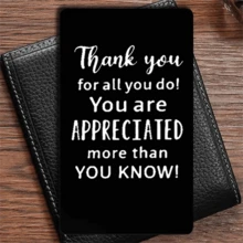 1PC Wallet Insert  Card Thank You For All You Do Appreciation Gift  Gift For Coworkers Doctors Nurses Teachers Volunteer Social Workers - Black - View 2