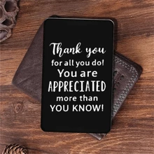 1PC Wallet Insert  Card Thank You For All You Do Appreciation Gift  Gift For Coworkers Doctors Nurses Teachers Volunteer Social Workers - Black - View 1