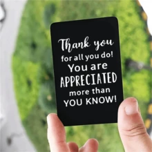 1PC Wallet Insert  Card Thank You For All You Do Appreciation Gift  Gift For Coworkers Doctors Nurses Teachers Volunteer Social Workers - Black - View 6