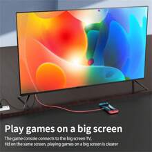 Nadodo Switch Dock Kompatibel med Switch & OLED, USB C till HDMI Adapterkabel Kompatibel med Switch Dock, Typ-C till HDMI konverteringskabel ersätter den ursprungliga Switch Dock Station för TV-projektionsskärm - röd blå - Visa 4