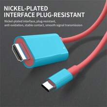 Nadodo Switch Dock Kompatibel med Switch & OLED, USB C till HDMI Adapterkabel Kompatibel med Switch Dock, Typ-C till HDMI konverteringskabel ersätter den ursprungliga Switch Dock Station för TV-projektionsskärm - röd blå - Visa 5