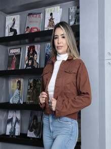 liberty moda Women Denim Jackets & Coats - Rust Brown - View 4