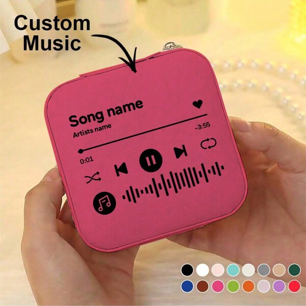1 Stücke Tragbare Reise Mini-schmuck Box Mit Benutzerdefinierten Musik-code,schmuck Ring Organizer Aufbewahrung Geschenk Box Für Mädchen Frauen 12 Farben Optional 10*10*5cm Mode Geburtstagsgeschenk Für Freundin Mutter