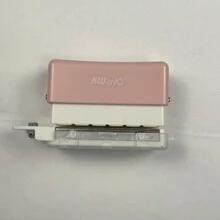 1入組6孔金屬打孔器，手持式筆記本剪貼簿日記釘裝A4/A5/B5辦公用品 - 粉色 - 查看 6