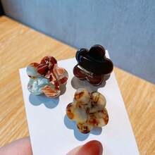 Vuốt tóc họa tiết hoa thời trang với họa tiết hoa và kẻ sọc, Kẹp tóc cổ điển với tay cầm thiết kế đơn giản, Kẹp tóc cho nữ dễ thương - Nhiều màu - Xem 3