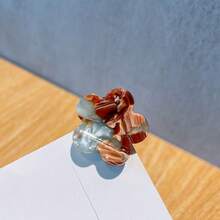 Vuốt tóc họa tiết hoa thời trang với họa tiết hoa và kẻ sọc, Kẹp tóc cổ điển với tay cầm thiết kế đơn giản, Kẹp tóc cho nữ dễ thương - Nhiều màu - Xem 10