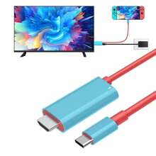 Nadodo Switch Dock Kompatibel med Switch & OLED, USB C till HDMI Adapterkabel Kompatibel med Switch Dock, Typ-C till HDMI konverteringskabel ersätter den ursprungliga Switch Dock Station för TV-projektionsskärm - röd blå - Visa 9