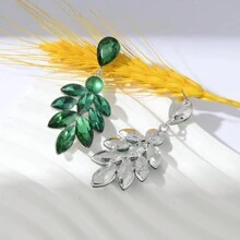 Cinmilada 一對簡約時尚的合金鑽石耳環,適用女性送禮及派對穿搭 - 馬眼形水滴耳環 - 查看 5