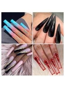 Tips Soft Gel Uñas Postizas Extra Largas 240pzs - transparente - Ver 3