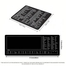 防滑橡膠滑鼠墊附有pc Windows鍵盤快捷鍵- 9.45x7.9英寸/ 11.81 * 31.49英寸,提高辦公效率 - 黑與白 - 查看 2