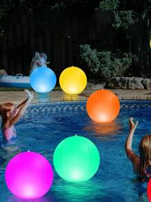 1pc 16-Color LED Remote Control Light-Up Beach Ball, Inflatable PVC Flash Ball For Concert Atmosphere, Pool, Creative Lawn Decoration,Pool Toys Suitable For Pool Games,Pool Party - Multicolor - View 6