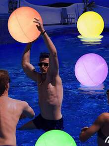 1pc 16-Color LED Remote Control Light-Up Beach Ball, Inflatable PVC Flash Ball For Concert Atmosphere, Pool, Creative Lawn Decoration,Pool Toys Suitable For Pool Games,Pool Party - Multicolor - View 2