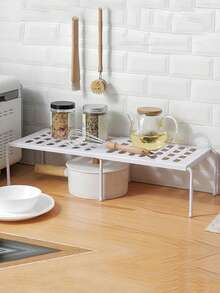 1pc Multi-Function Expandable Storage Rack, Kitchen Spice Rack, Home Organizer Rack, Cabinet Shelf - Multicolor - View 1