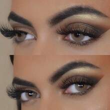 1pair/2Pcs Ocre Colored Contact Lenses 1 Year Disposable 14.2mm - Brown - View 2