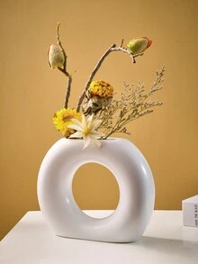 1 Miếng Tối giản hiện đại Hình thuẫn Hình dạng Nhựa Thủ công Bình hoa , Thích hợp Đối với Tươi Hoa Và Thủy canh , Nhà  Và Nhà hàng Hoa Đồ trang trí Trưng bày - trắng - Xem 6