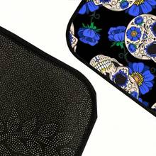 4入組藍色花卉與骷髏圖案印花汽車腳墊 - 4pcs 藍花骷髏 - 查看 3