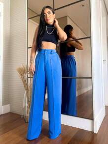 Women Pants - 寶藍色 - 查看 1