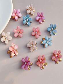 4入組復古珍珠花髮夾,甜美迷你髮夾 - 彩色 - 查看 6