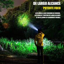 Lámpara Tipo Minero Recargable Y Potente De Cacería Acampar - Negro - Ver 8