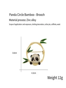 New Chinese Style Cute Panda Brooch With High Rise Bamboo Panda Breast Flower New Product (One Independent Packaging) - one-size - View 7