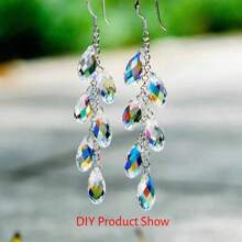 20pcs/Set Crystal AB Colour Glass Crystal Waterdrop Pendants/Austria Style Crystal Glass Teardrop/DIY Crystal Pendants/DIY Glass Beads For Bracelet/Anklet/Necklace/Earrings Jewelry Makings/DIY Keychain/DIY Christmas Gifts/DIY Jewelry Accessories&Ornaments