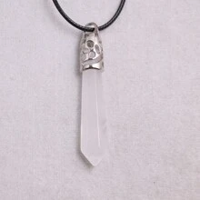 1入組50*10mm天然寶石水晶項鍊PU皮繩情侶禮物吉祥石項鍊六角柱長吊墜項鍊男女珠寶項鍊代理批發 - 天然石 - 查看 31