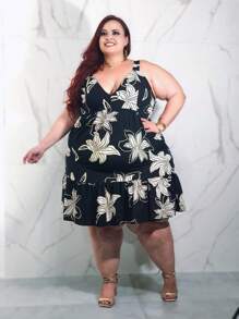 Plus Size Dresses - 我更喜歡深色印花(隨機發貨) - 查看 1