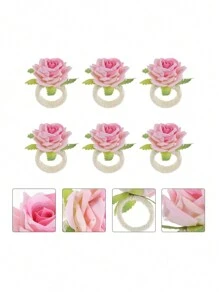 1pc/6pcs/12pcs/24pcs Simulation Napkin Rings Western-Style Hotel Mouth Cloth Handmade Creative Mori Style Rose Napkin Holder New Napkin Buckle