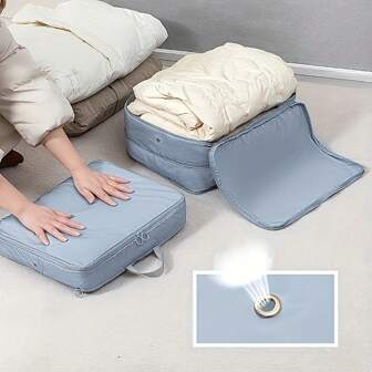 1 pièce Sac de compression de vêtements économe en espace pour le voyage et l'organisation à la maison - compresse les couvertures, les édredons, les draps, les oreillers et plus - accessoires de voyage pratiques et portables pour sac de voyage, bagage, valise, équipement de voyage, sacs de déménagement, organisateur