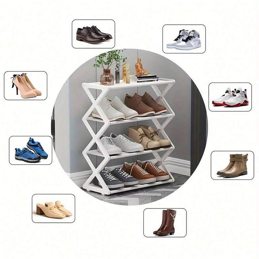 1pc XShaped Minimalist Shoe Rack, Dormitory Shoe Storage Rack, Multi