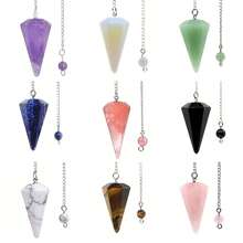 1pc Healing Crystal Pendulum For Divination Opal Pendulums Natural Gem Stone Reiki Crystal Pendant Pendulos - Hypnotic Pendant - View 12