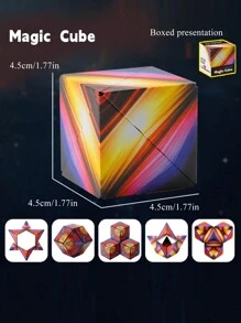 1 件 3D 几何魔方玩具：磁性可变换成多种形状、压力拼图、无限思考、缓解烦躁、磁性积木、磁性游戏、磁性玩具 - 百變魔術方 - 查看 10