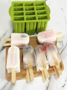 6 cái Kem & Silicone Khuôn làm kem + Silicone Khuôn kem que Bộ Đối với DIY Món ăn & Trái cây Làm - màu xanh lá - Xem 6