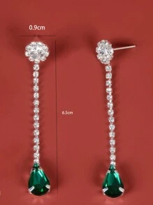 Fashionable Rhinestone Embellished Long Earrings For Women