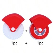 件糕點輪派皮裝飾器、派皮輪、烘焙工具、麵團切割輪、麵條捲邊輪