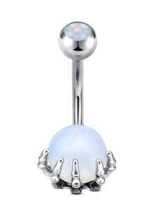 CIZME 1 件装万圣节黑色肚脐环 肚脐环 不锈钢肚脐环 防过敏肚脐环 肚脐环 男女通用 - 銀色&黑色 - 查看 11