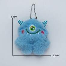 1pc Cute Plush Little Monster Pendant, Colorful  Keychain Doll, Random Color - Multicolor - View 6
