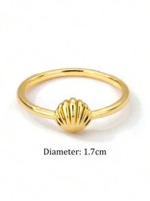 1Pc Summer Beach Style Stainless Steel Sea Shell Cuff Ring ,Suitable For Women Couple Jewelry Vacation Gift - 1 - View 13