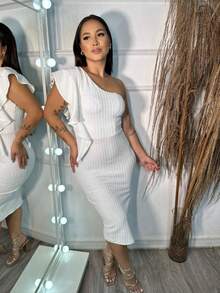 Plus Size Winter Coats - trắng - Xem 3