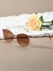 1pc Women's Metallic Round Fashion Glasses Elegant Shades Beach Accessories Beach Accessories For Women Glasses Shades Basics Fall Winter Women Outfits Clothes Business Casual Gifts Leopard For Summer Beach Vacation,Outdoor,Travel - Ombre - Xem 3