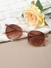 1pc Women's Metallic Round Fashion Glasses Elegant Shades Beach Accessories Beach Accessories For Women Glasses Shades Basics Fall Winter Women Outfits Clothes Business Casual Gifts Leopard For Summer Beach Vacation,Outdoor,Travel - Ombre - Xem 4